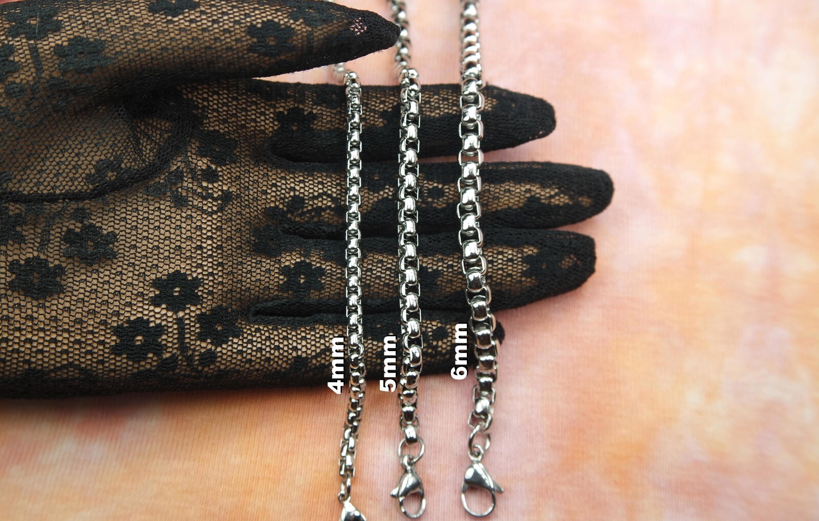 Box Chain Necklace Pure 304 Stainless Steel, Any long Short or Custom Length
