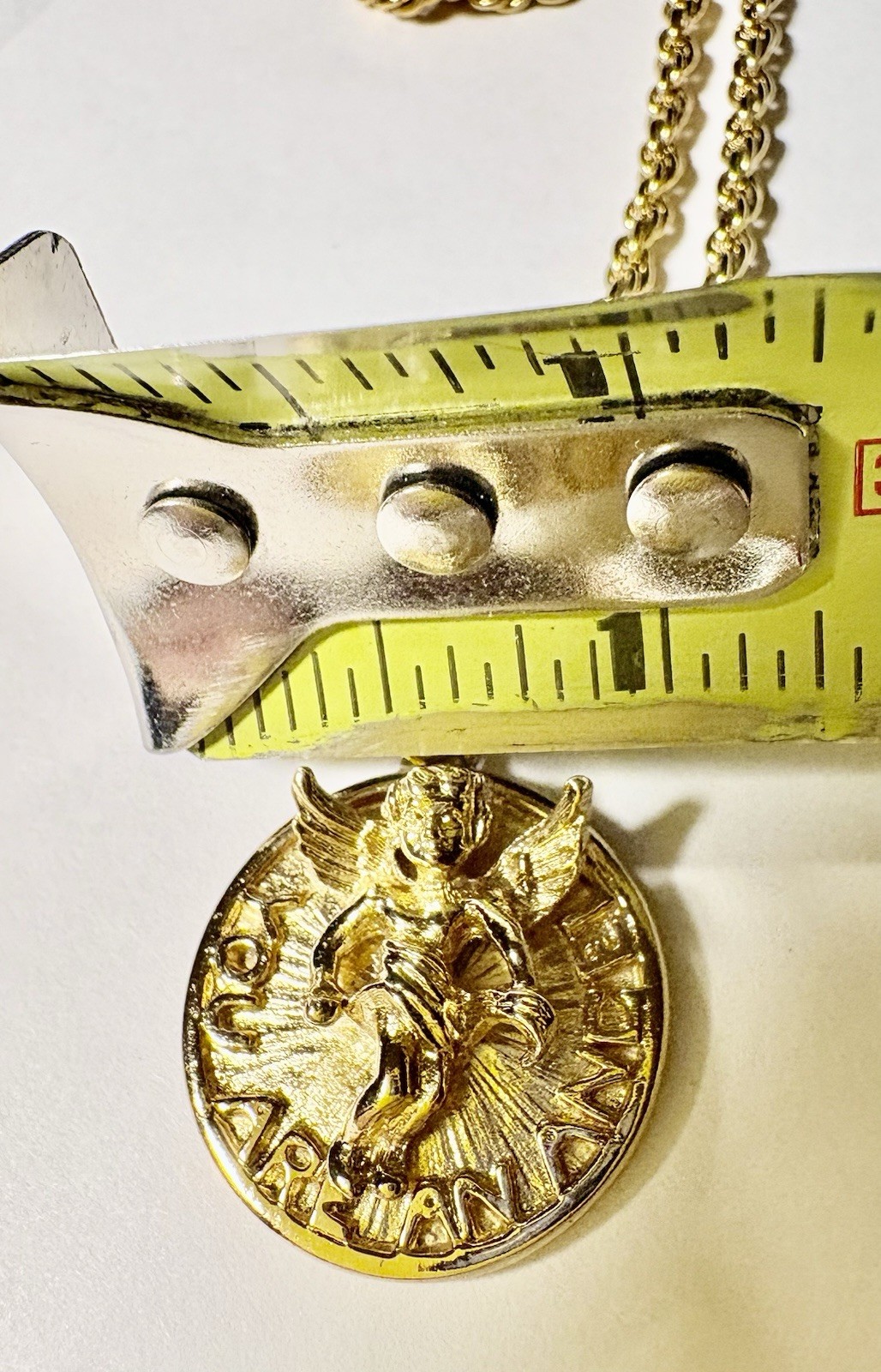 Gold Plated 3D Angel Marked 925 Italy Necklace “ You Are An Angel” Medallion