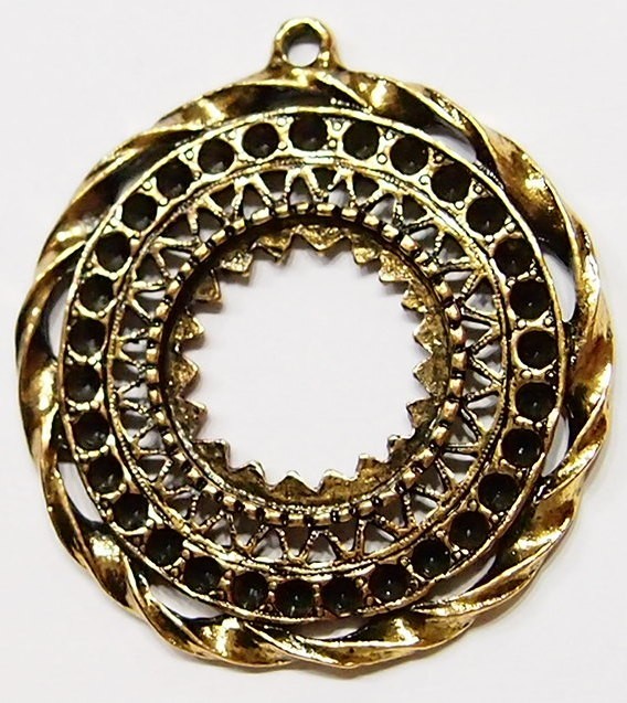 5 -20mm Fits 20-30mm Antique Gold Victorian Scalloped Pendant Settings 49x45mm