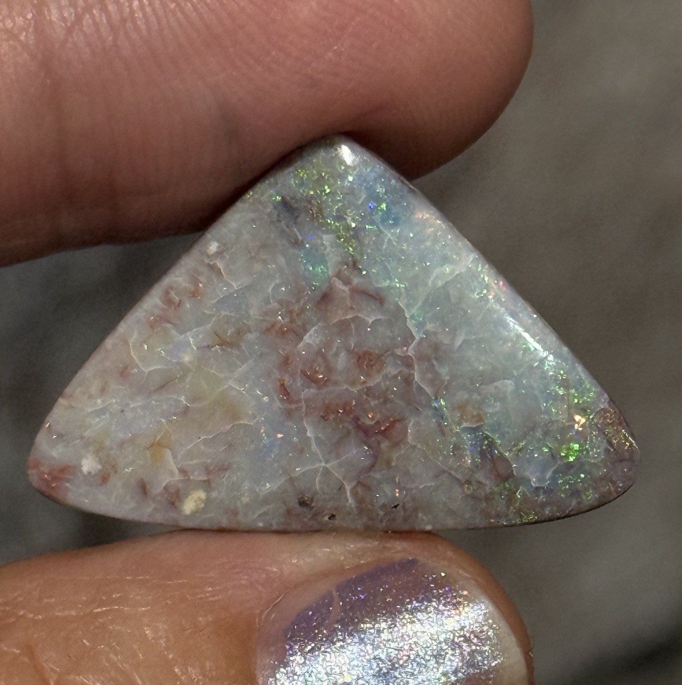 11.6ct 29x18x3.5mm Unique Mintabee Australian Opal Triangle Cabochon Gem
