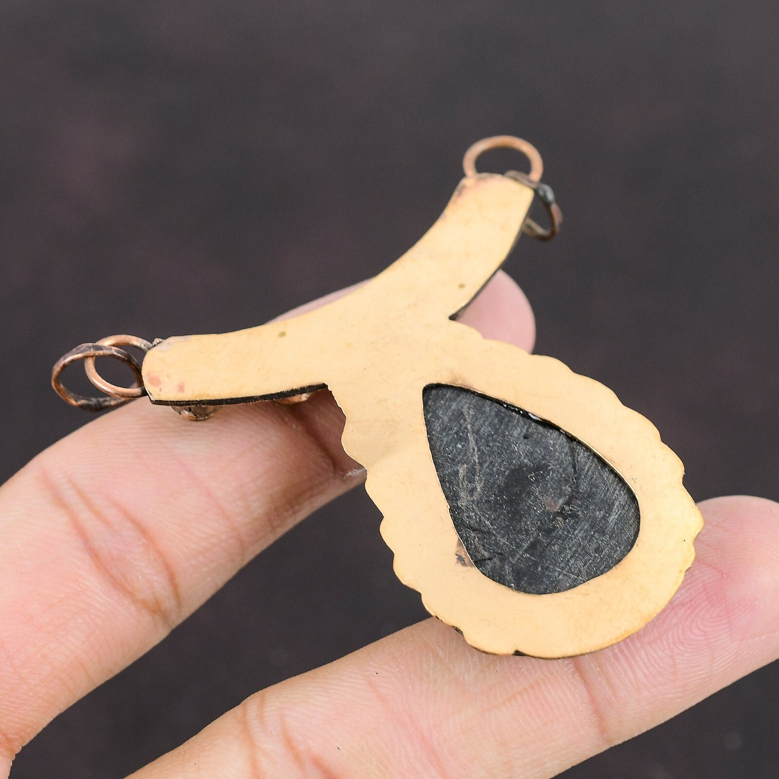 Valentines Deal Pear Abalone Shell Gemstone Labradorite Pendant Jewelry Copper