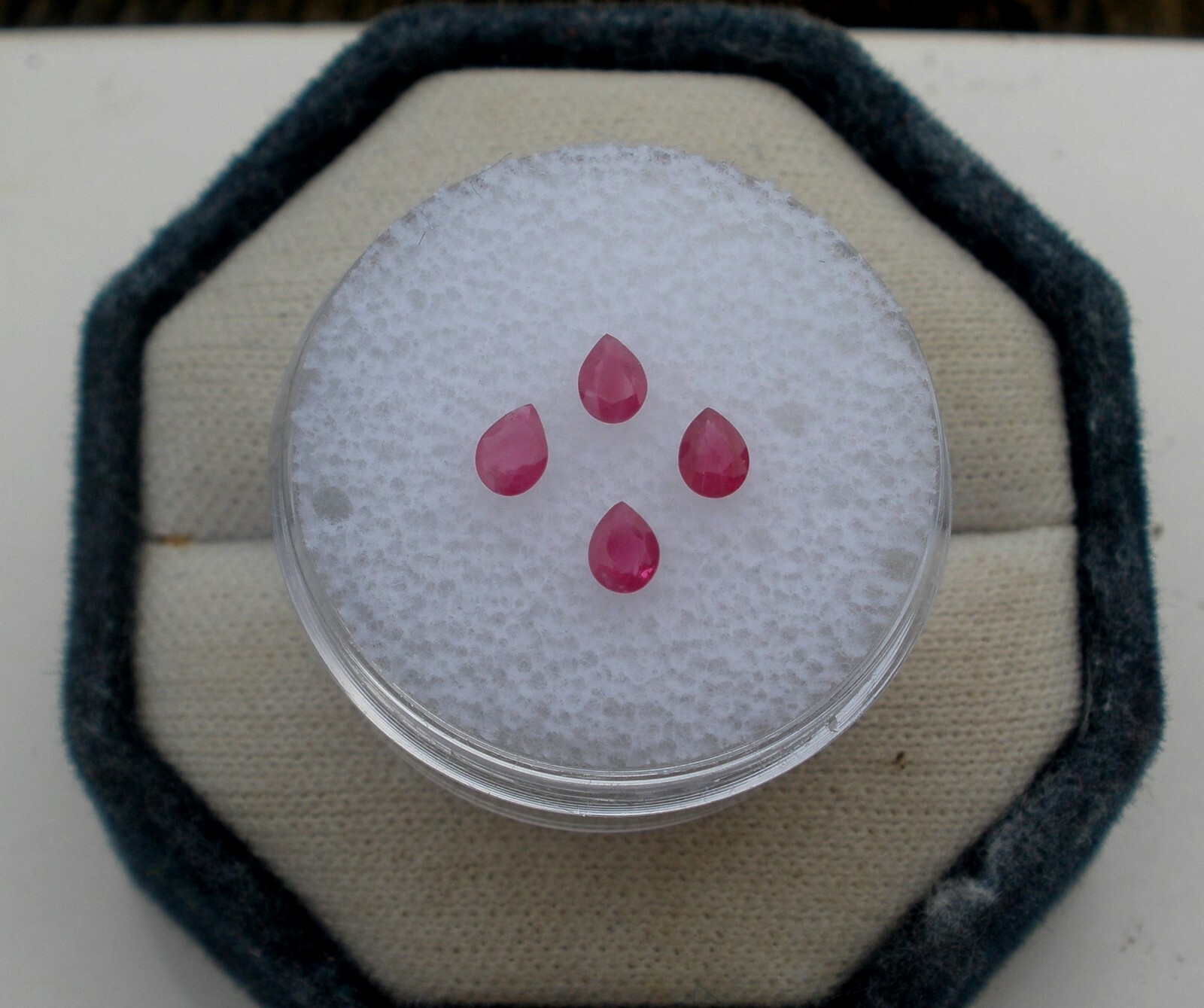 4 Ruby Pear Loose Faceted Natural Gems 4x3mm each