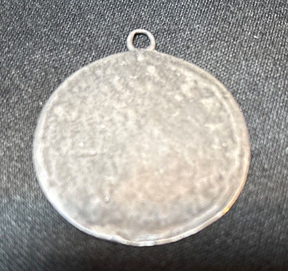 Vintage Mexico Aztec Calendar Pendant Mayan Design, Large Silver Tone Charm Only