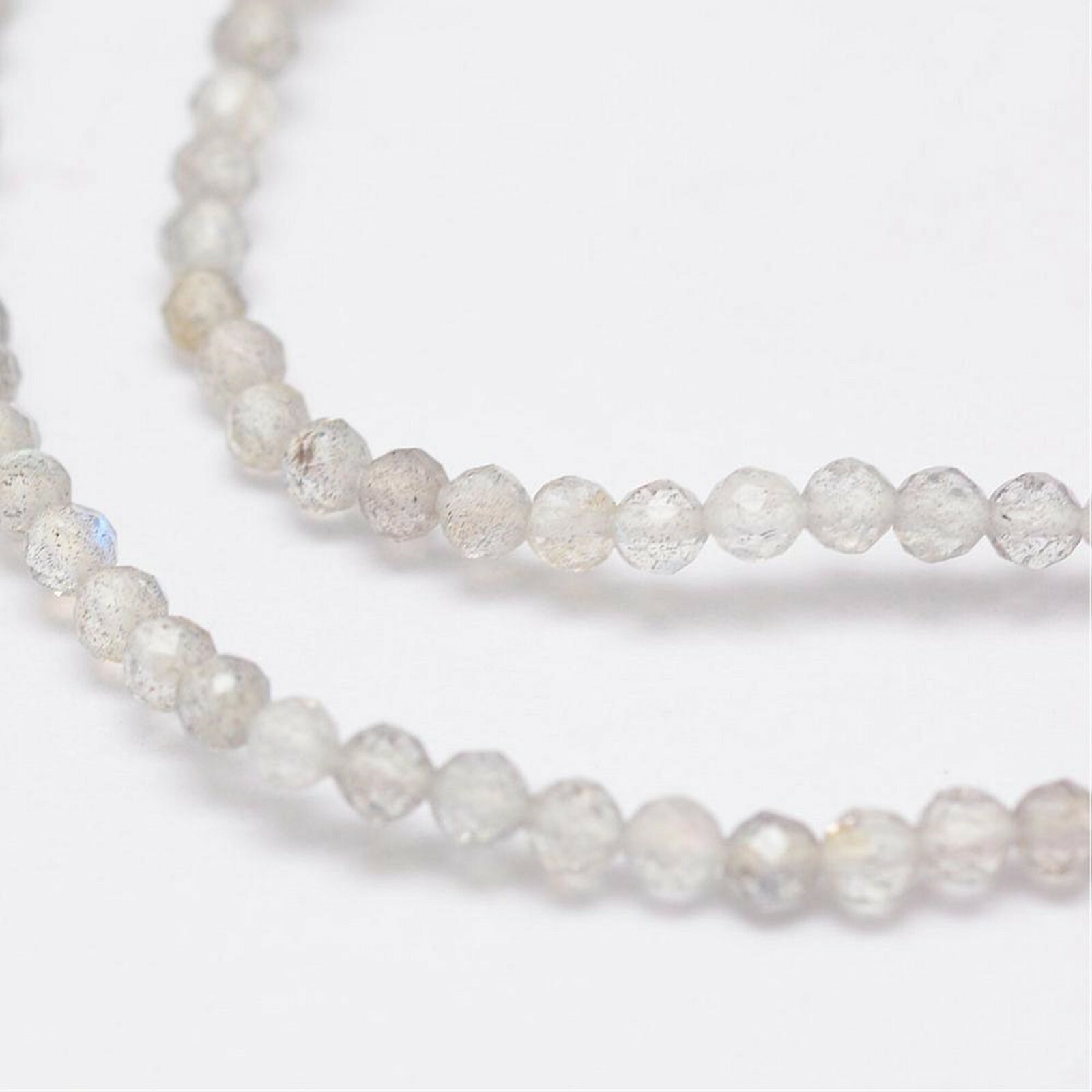 Natural Labradorite Beads Strands Round Faceted.2.25mm in diameter hole: 0.5mm