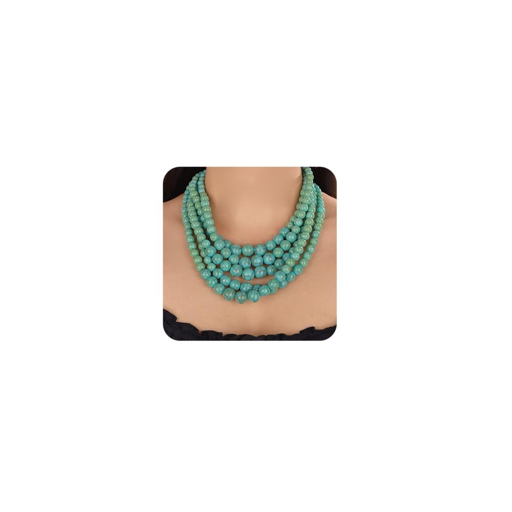 Bohemian Statement 5 Layer Green Pearl Necklace 1920s Pearl Earrings Vintage …