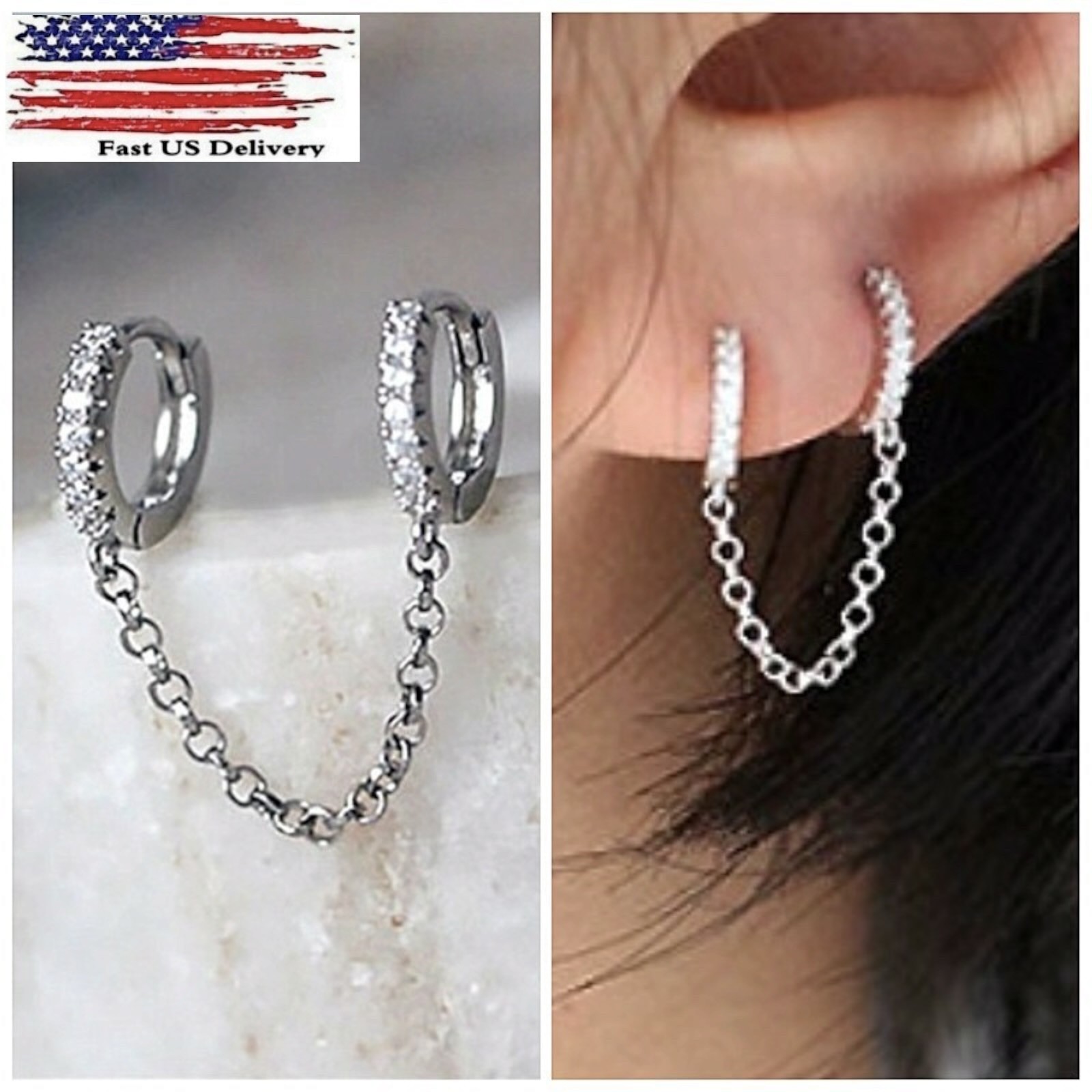 Fashion 925 Silver Filled,Gold,Rose Gold Stud Earring Women Jewelry C12