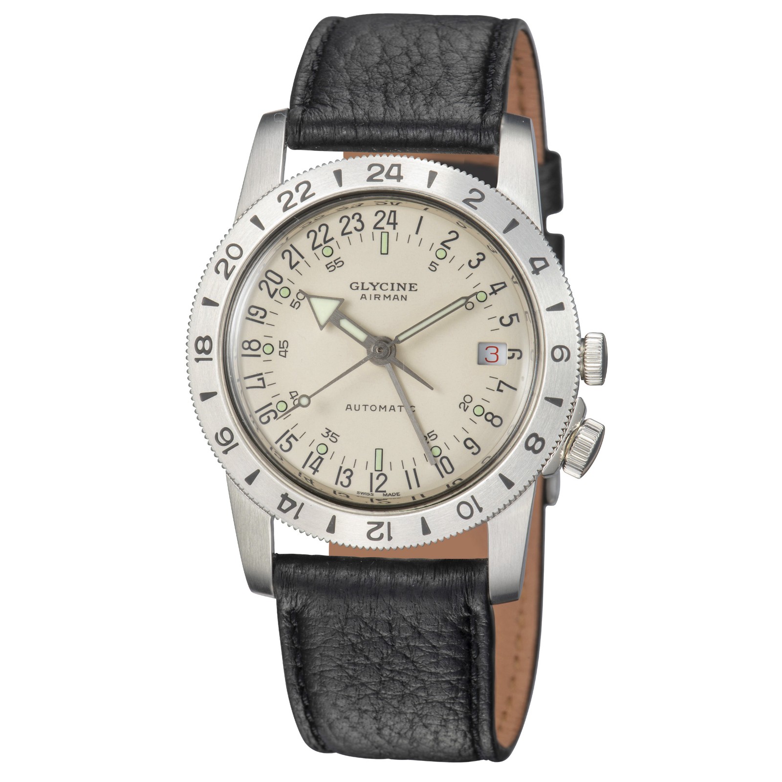 Glycine Men’s Airman No. 1 GMT 36mm Automatic Watch GL0372