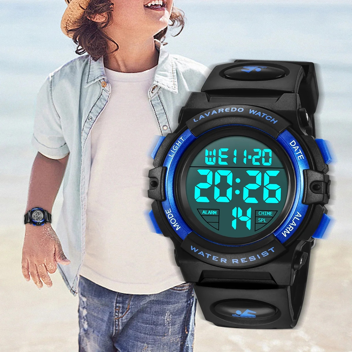 Kids Digital Sports Watch for Age 4-15 Waterproof Watches with Alarm Stopwatch W