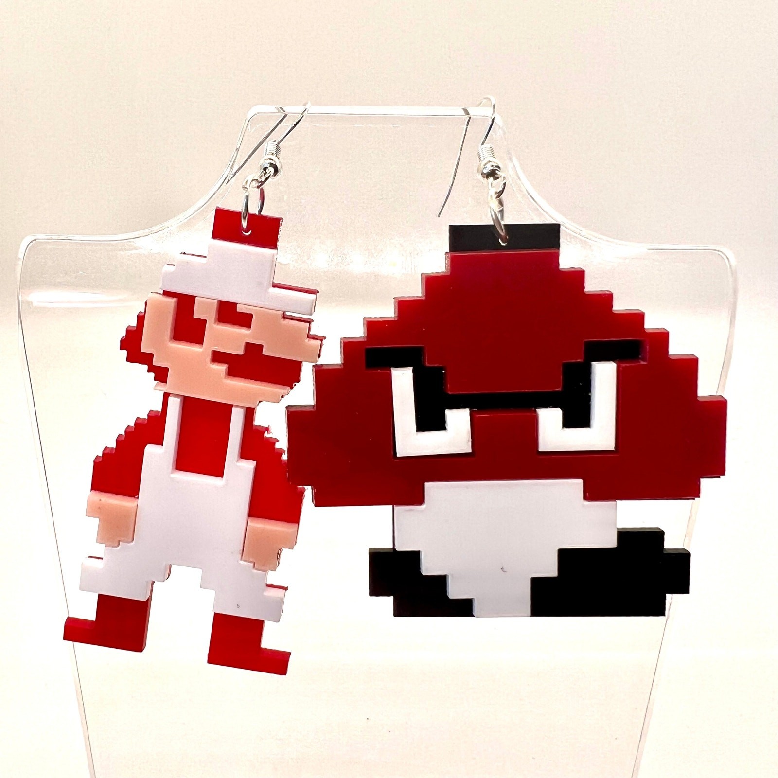 Mario Mushroom Earrings | Y2K Gamer Jewelry | Retro Video Game Earrings