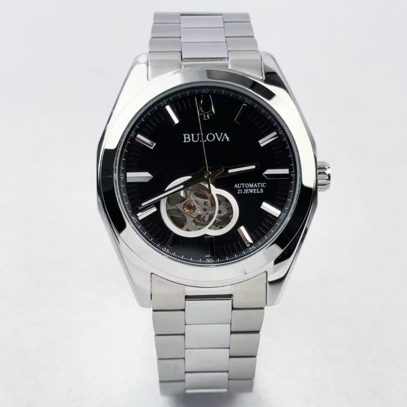 Bulova Surveyor 96A270 Black Dial Automatic Stainless Steel Men’s Watch 42mm