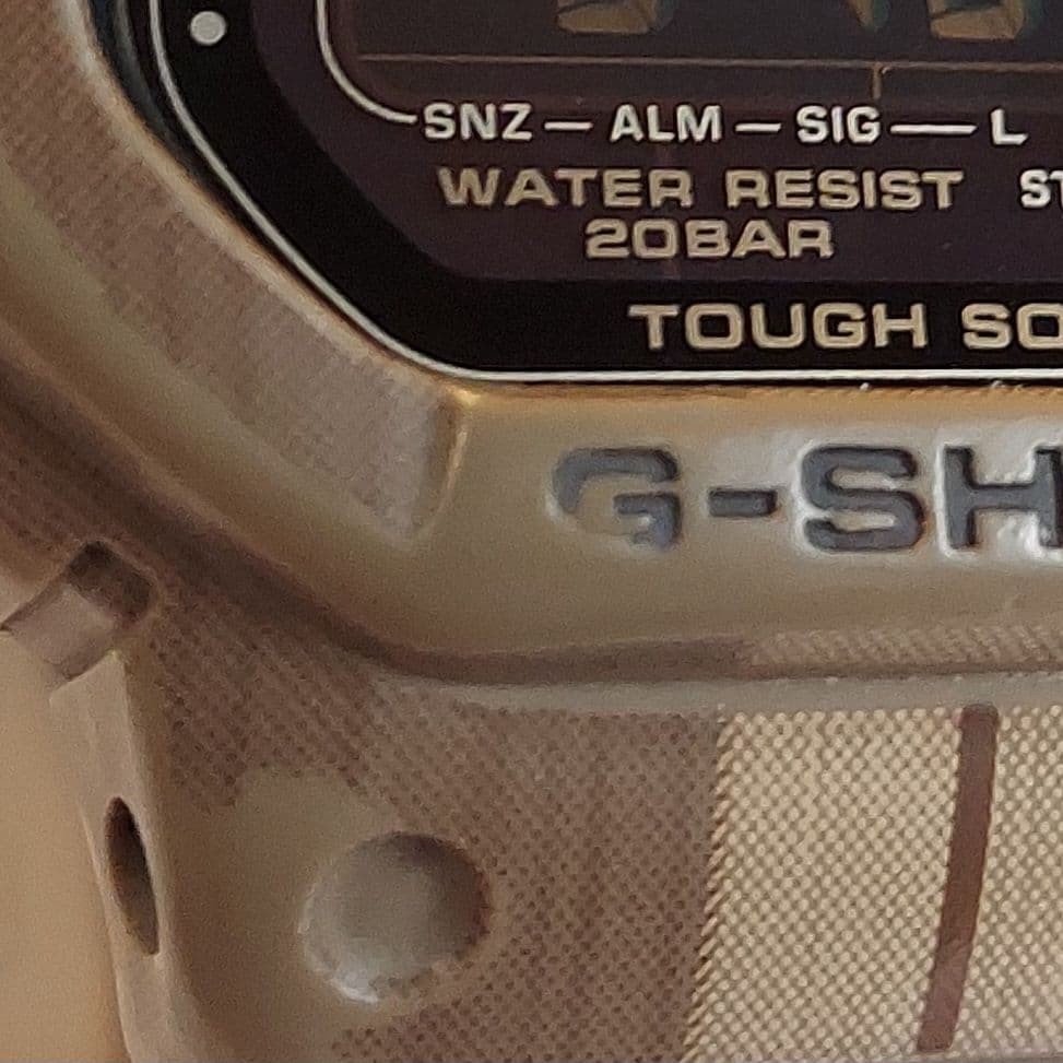 CASIO G-SHOCK G-LIDE GWX-5600WB-5JF Wood Grain Tide Graph Used from Japan