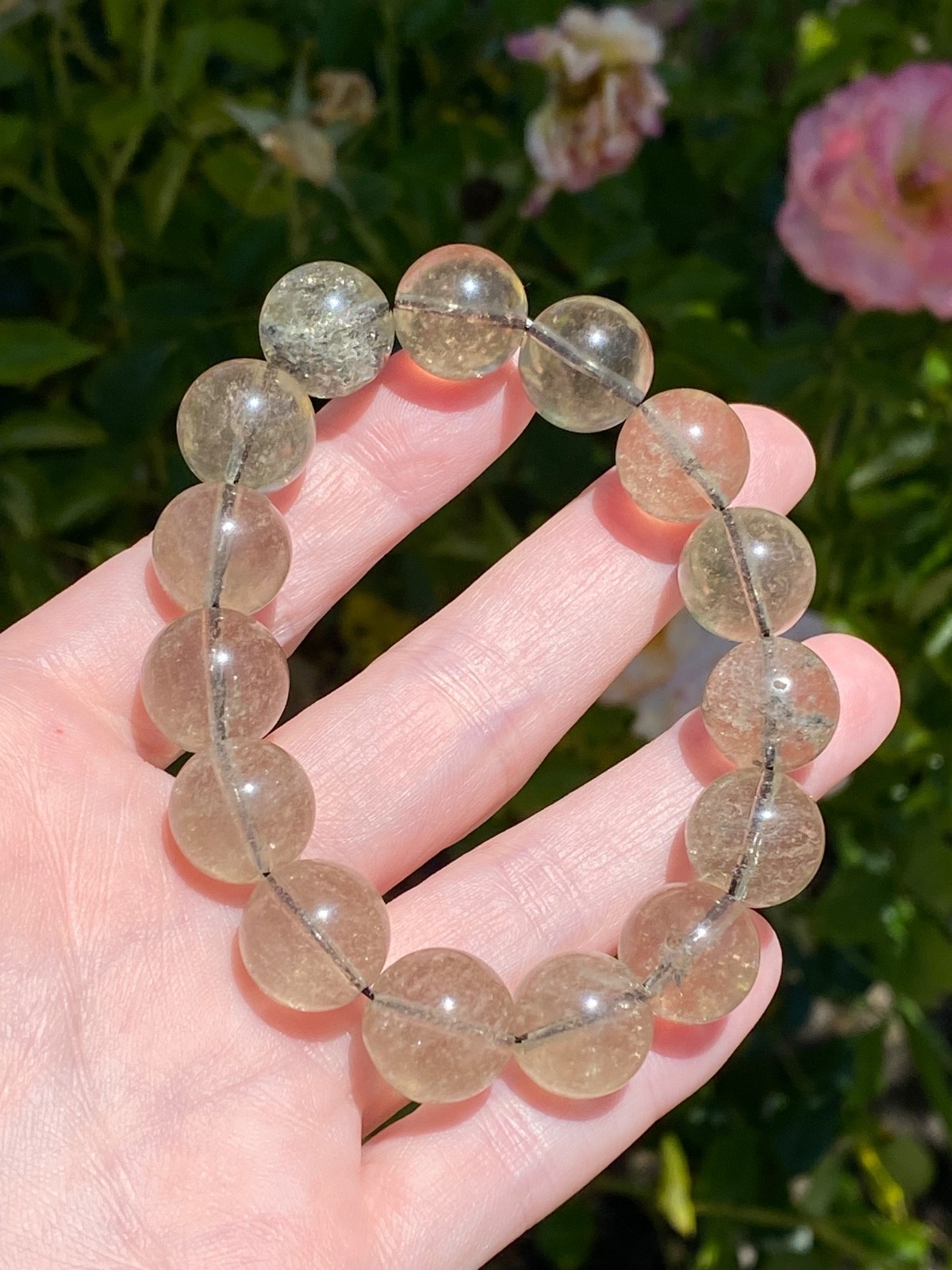 ☀️ Genuine Libyan Desert Glass Bracelet ☀️ 14.2mm Beads | 7 inch