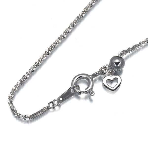 Crisscross Chain Necklace 46cm 18K 750 White Gold