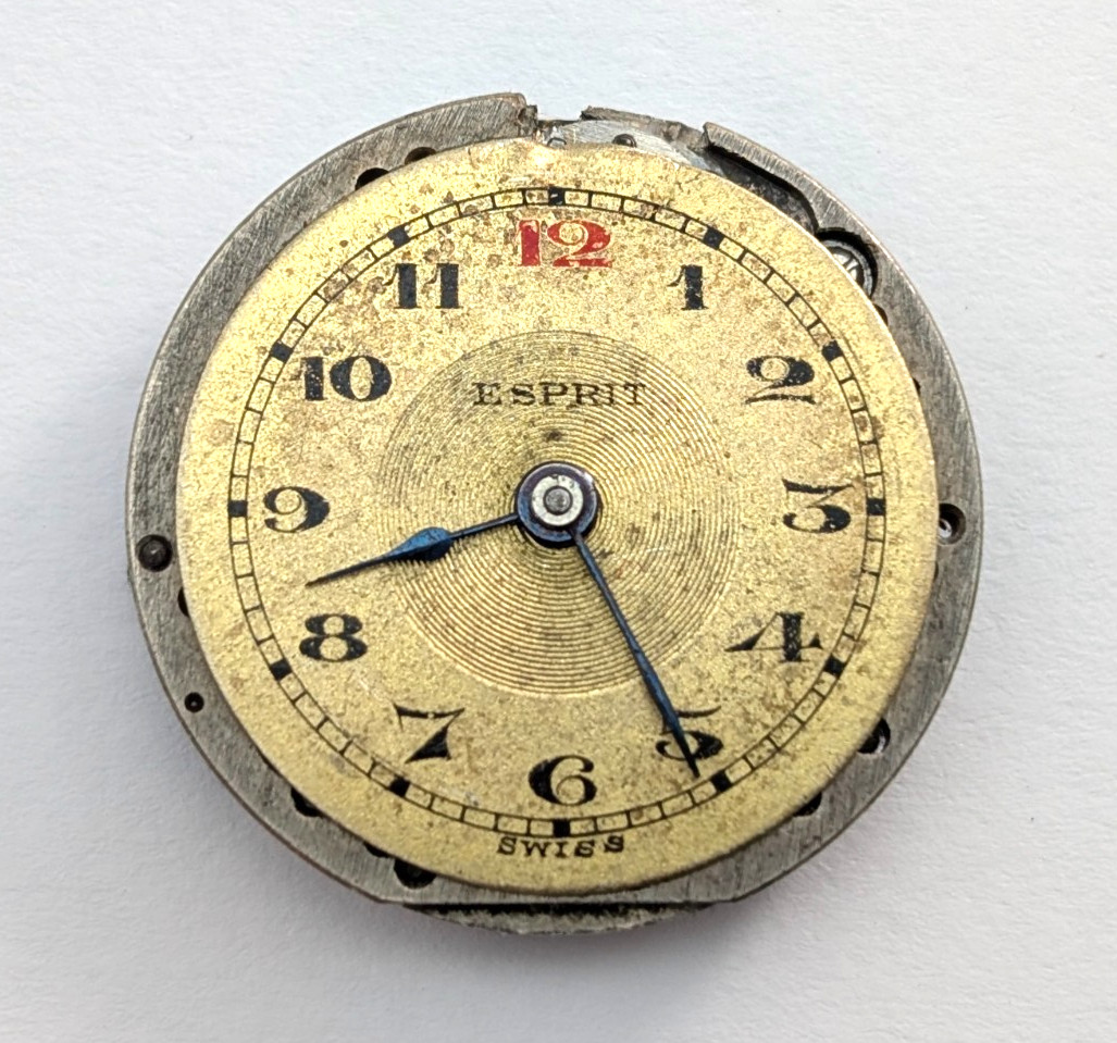 Vintage ESPRIT 7 Jewels Art Deco Ladies 24mm Watch Swiss Movement PARTS REPAIR