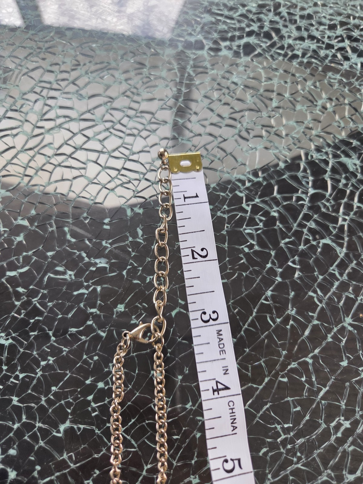 Blue And Green Gold Tone Necklace