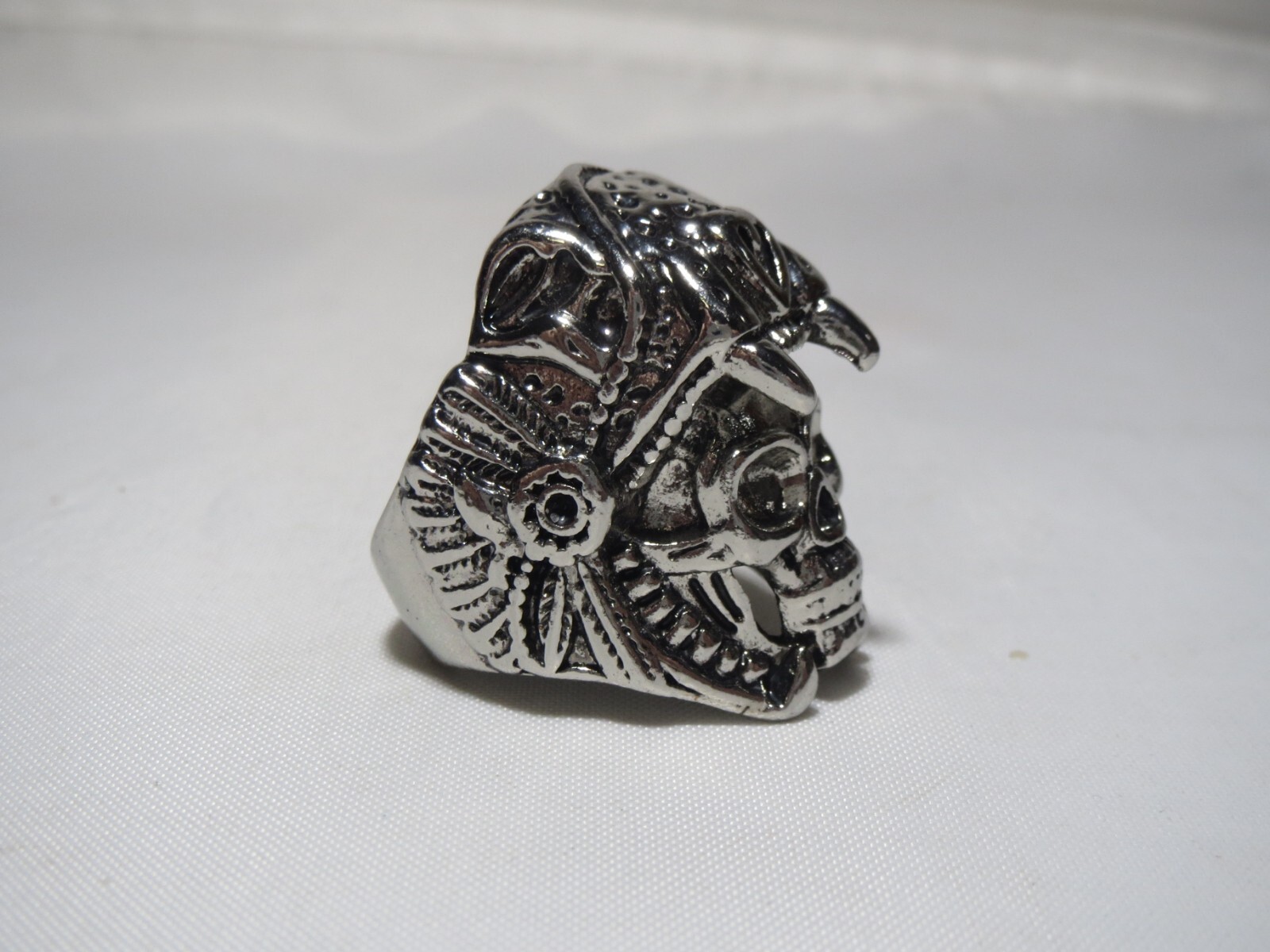 Unique SKULL BIKER RING Size 10 26 Grams Excellent Condition