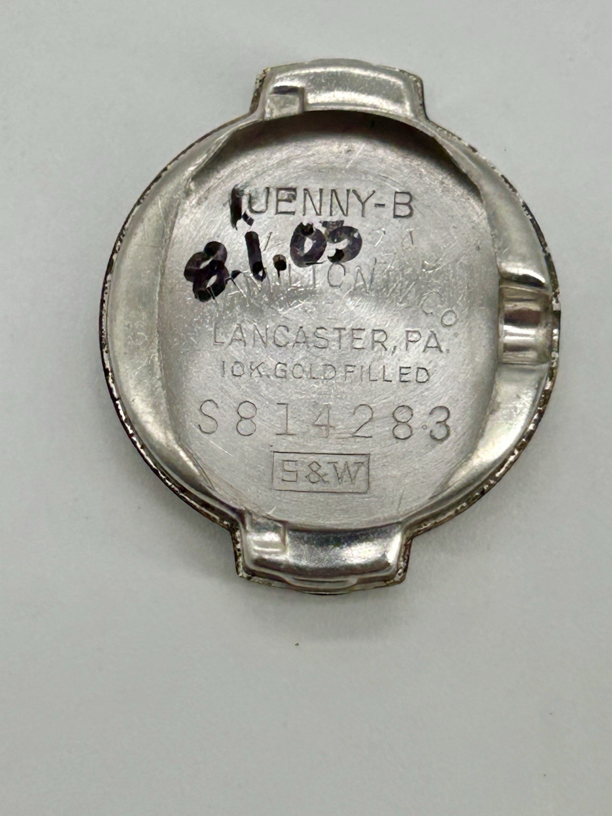Vintage 1955 Hamilton Jenny-B 22J Ladies Watch 10K White Gold Filled Running USA