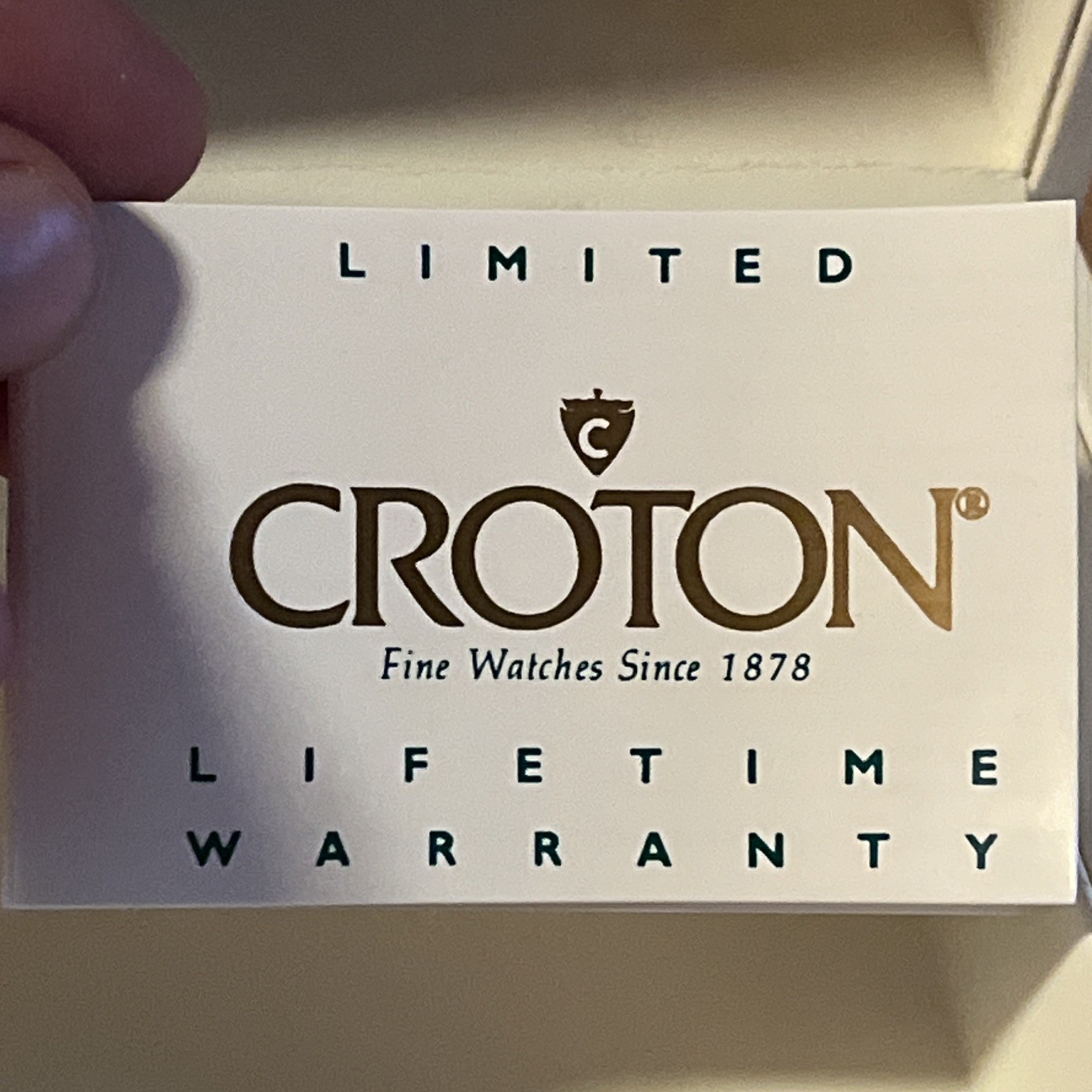 Vtg Croton Women Stainless CZ Watch/Bracelet Set with Mother of Pearl Dial New!