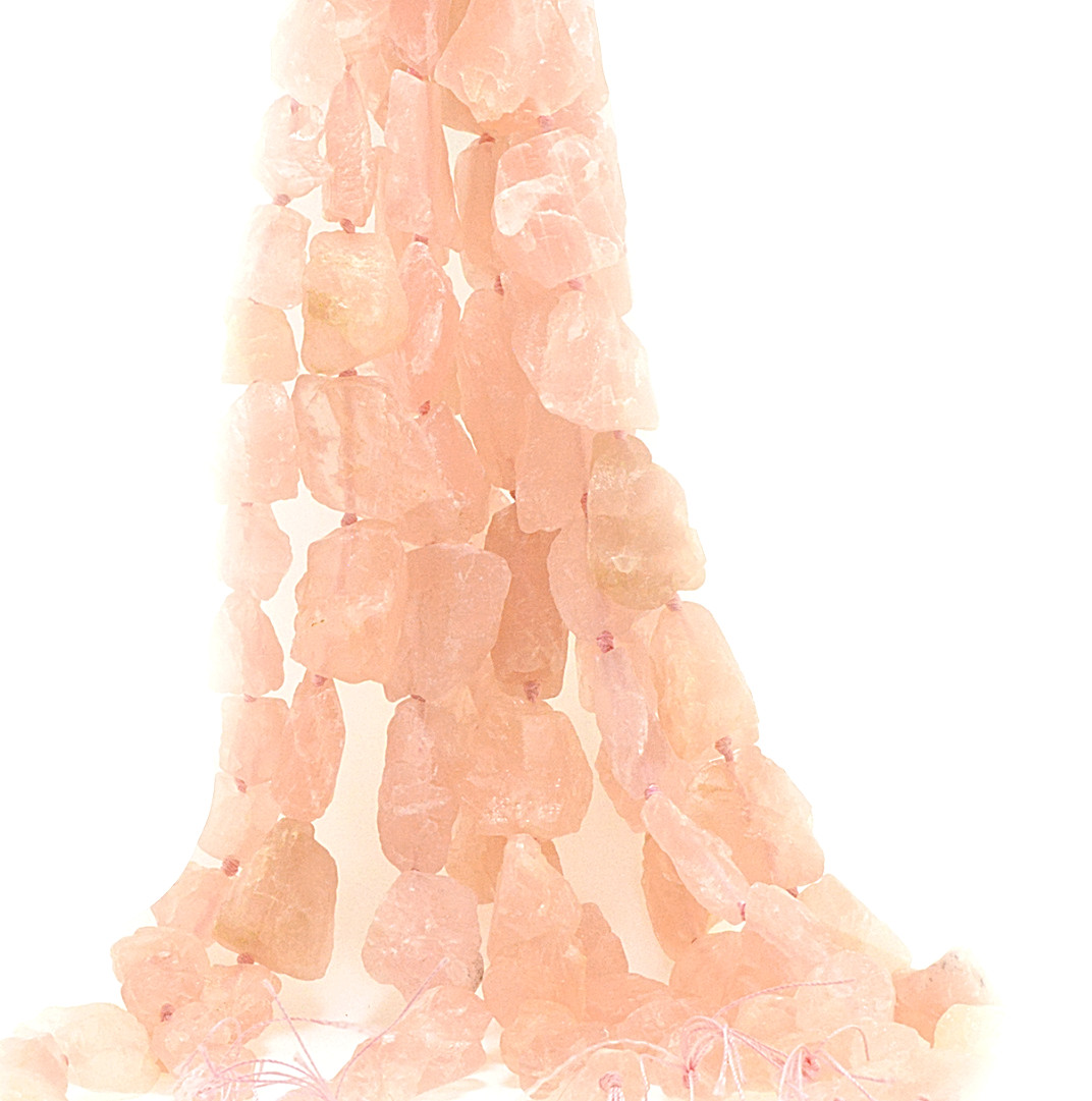 3X Beads Rose Quartz Rough Nugget 15 inch strands 15-25mm Unconditional Love