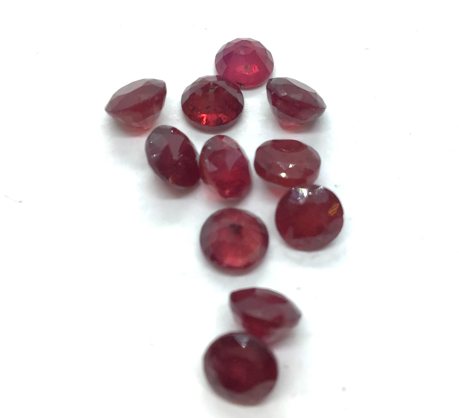 AAA Loose Gemstone Glass Filled Ruby Cut Round Faceted For Making All Jewelry
