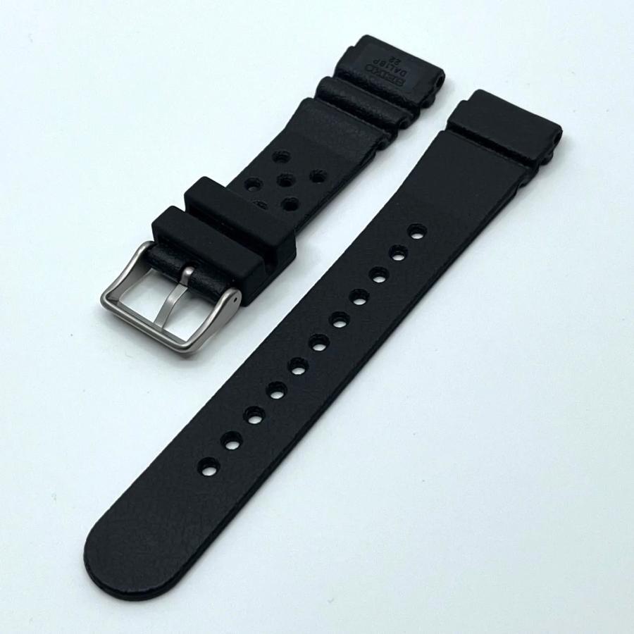 SEIKO Rubber Watch Belt Urethane Band DAL1BP 22 mm Black From JAPAN