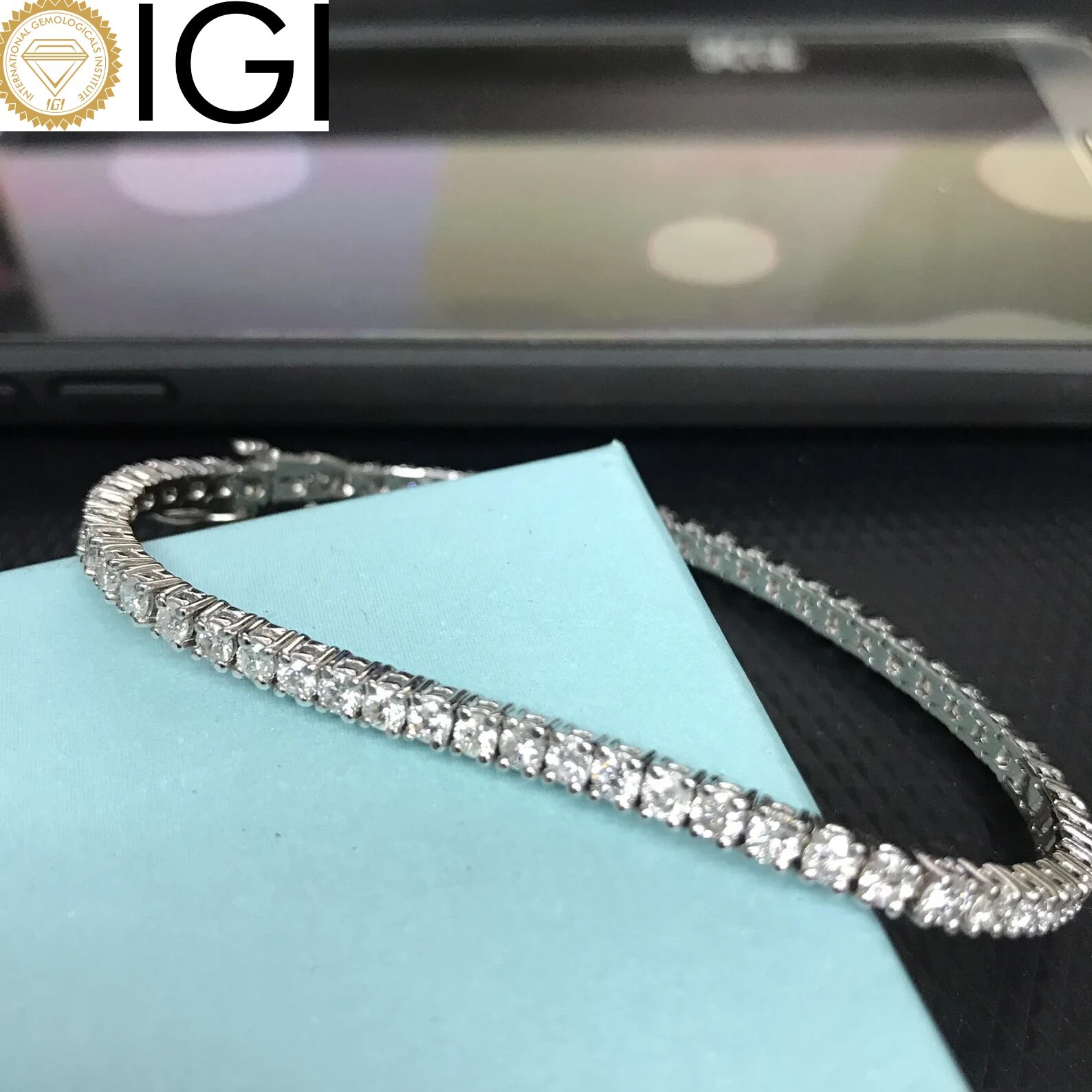 Round Cut 5.50Ct Unique Gift Natural Diamond Tennis Bracelet In 14K White Gold