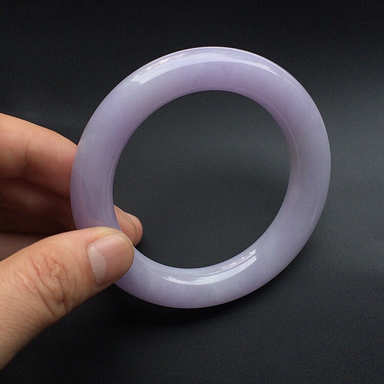 Certified Burma Natural Burmese Purple Jade Jadeite Round Bracelets Bangle