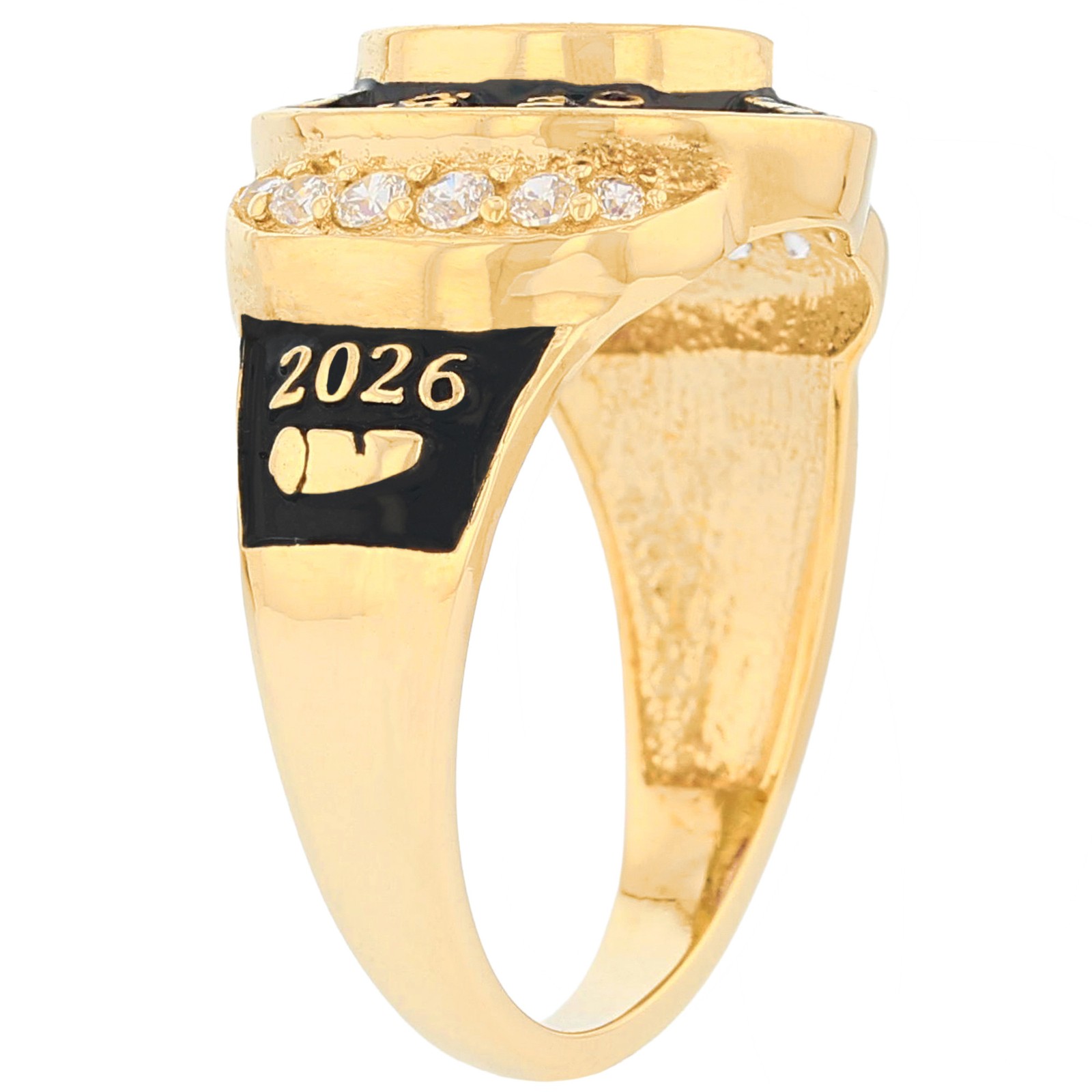 10k or 14k Yellow Gold Classy August Birthstone Unisex 2026 Graduation Ring
