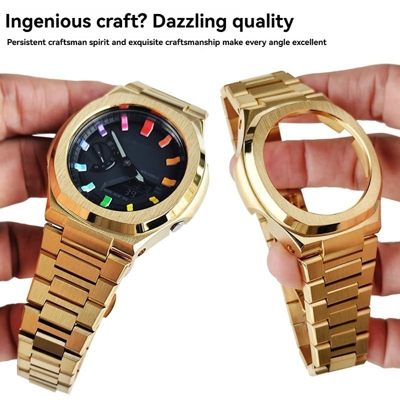 For Casio GA-2100 GA-2110GA-B2100 Nautilus Mod Kit GA2100 Steel Watch Case Strap