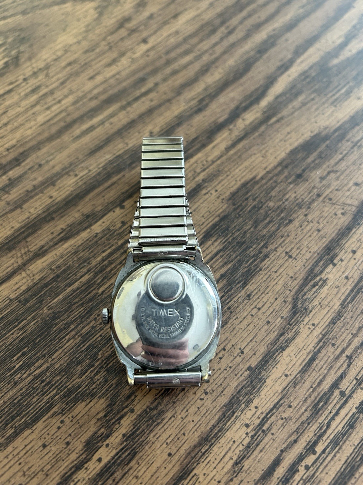 Vintage Timex Electric Dynabeat Mens Silver Wrist Watch Water Resistant W/Date
