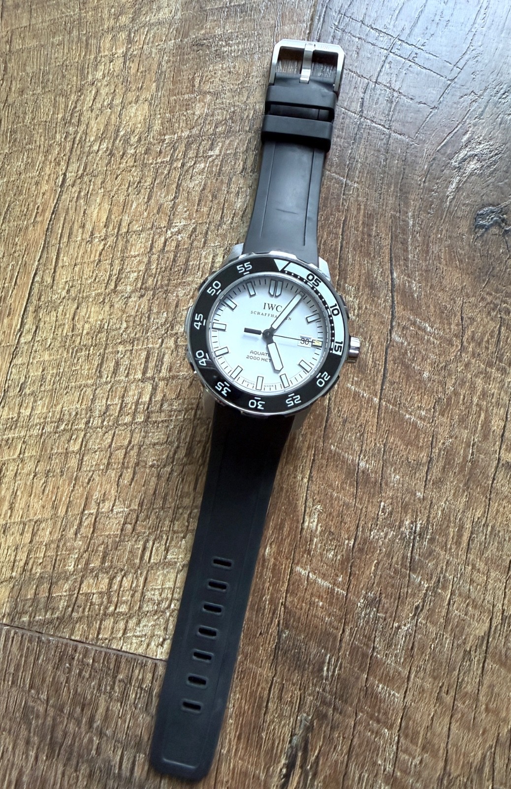IWC Aquatimer IW356805 44mmSS White Dial Rubber Strap Automatic Date Watch