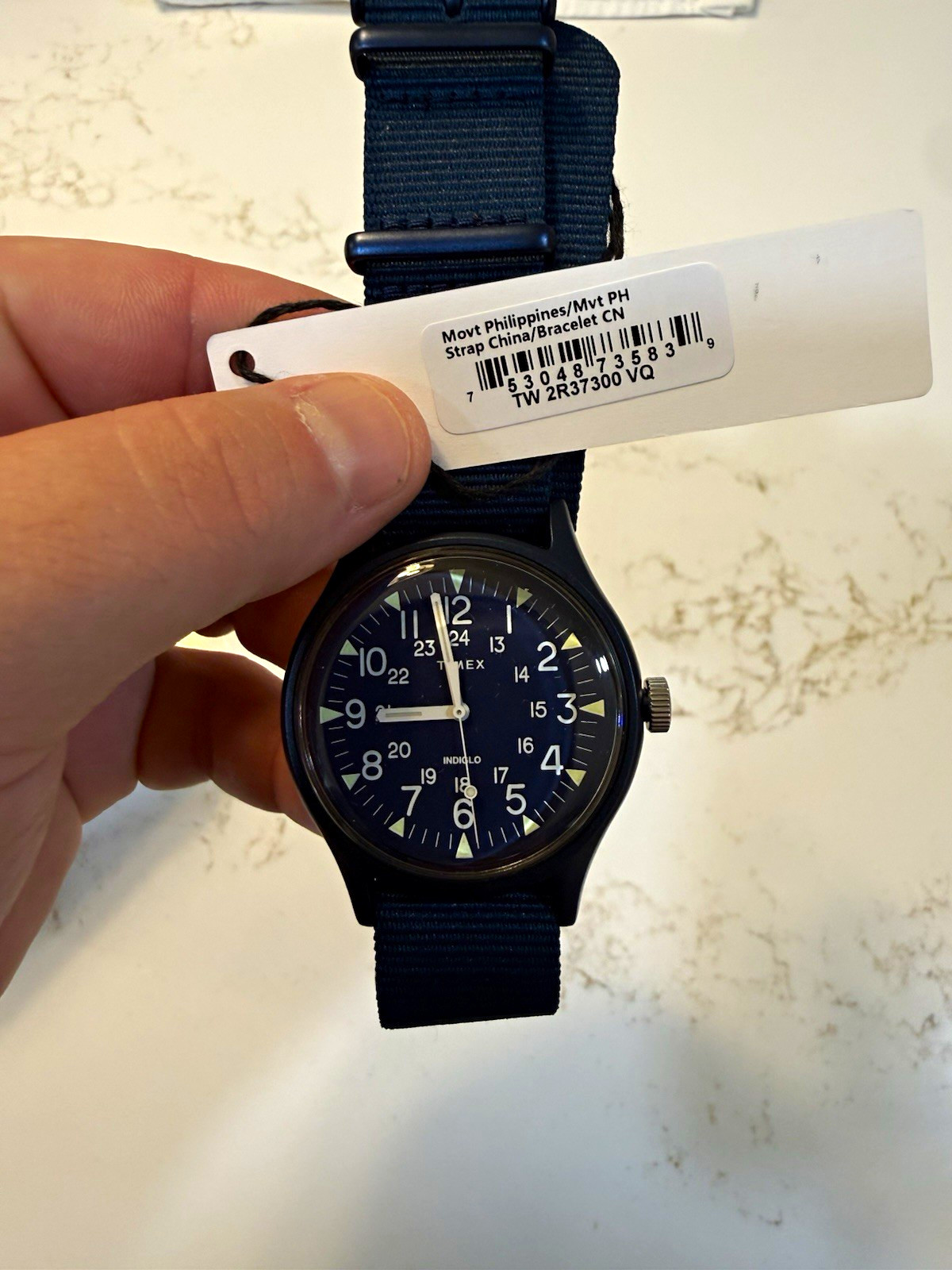 Timex MK1 Quartz Blue Dial Blue Nylon Strap 50m WR Wristwatch w/ Box