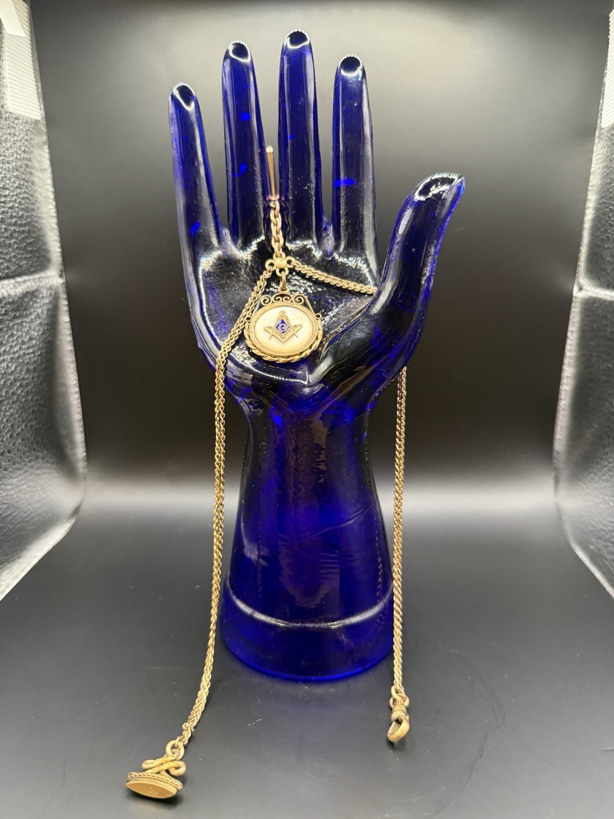 Victorian Mason Masonic Pocket Watch Fob Chain Wax Sealer S.O.B. & Co