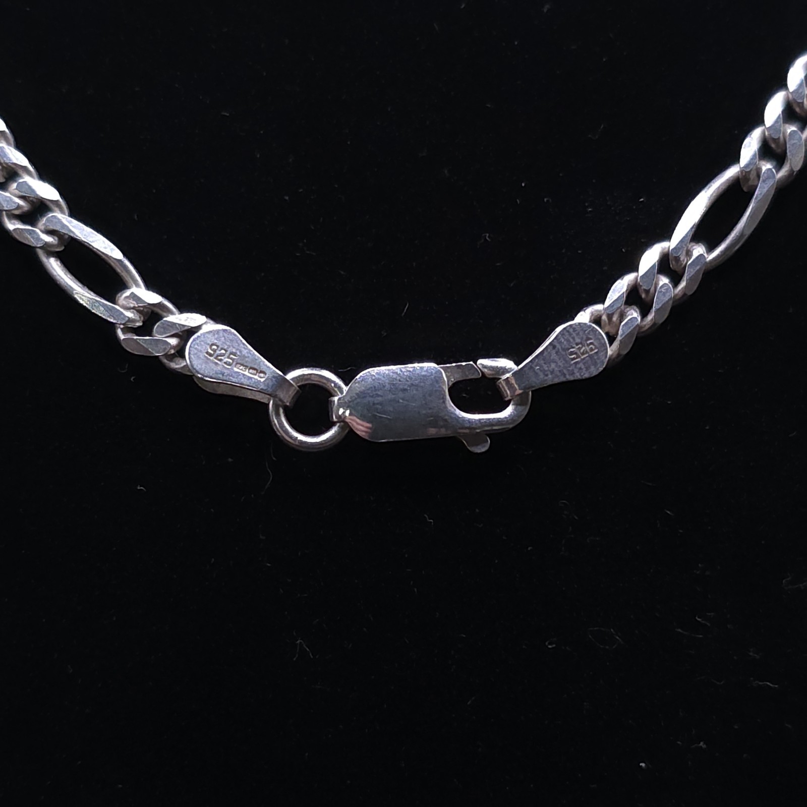 Sterling Silver 925 Figaro Chain Necklace 51cm 4mm 11.56g