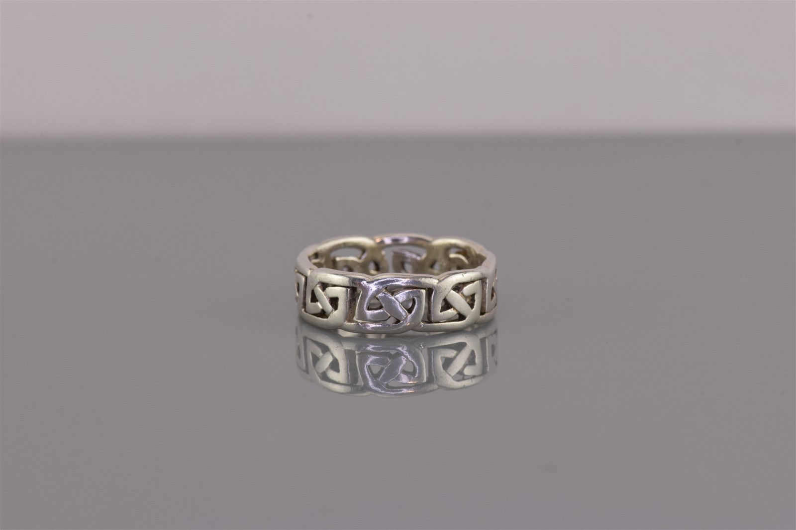 Peter Stone Sterling 6mm Silver Celtic Openwork Band Ring 925 Sz: 6