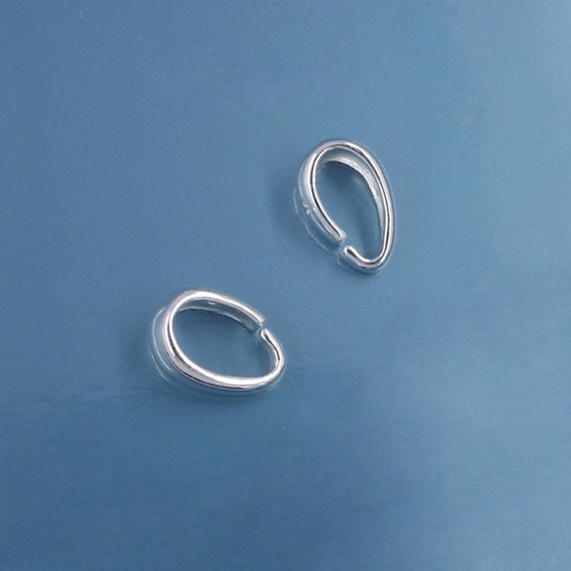 4 Solid Sterling Silver Smooth Simplicity Open Pendant Bail Connector 9mm #33357