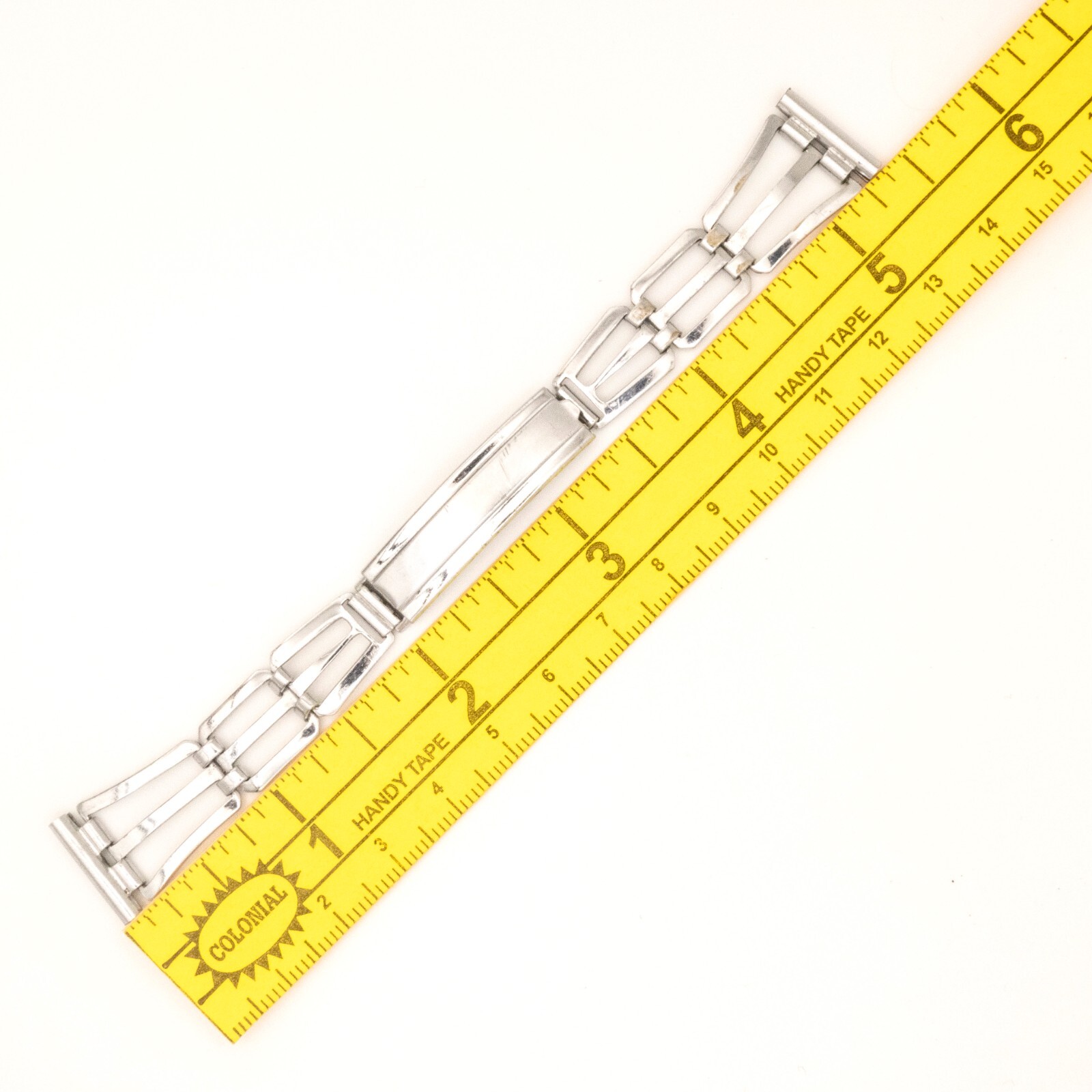 Vintage 16.0 mm Art Deco style open link wristwatch bracelet with trifold clasp