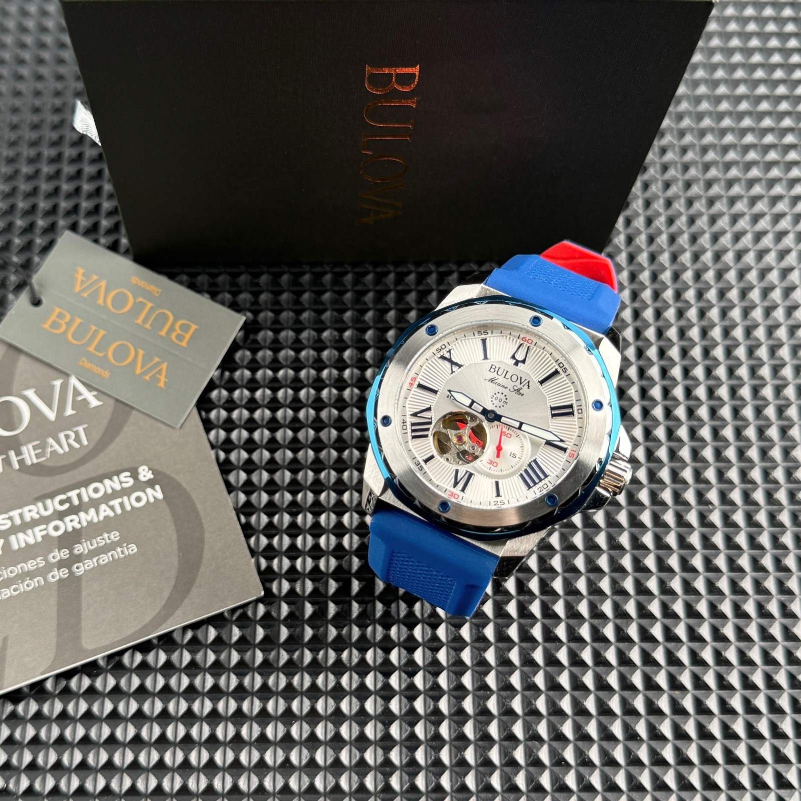 Bulova Marine Star Automatic Silver white Dial 98A225 Men’s Watch 45mm
