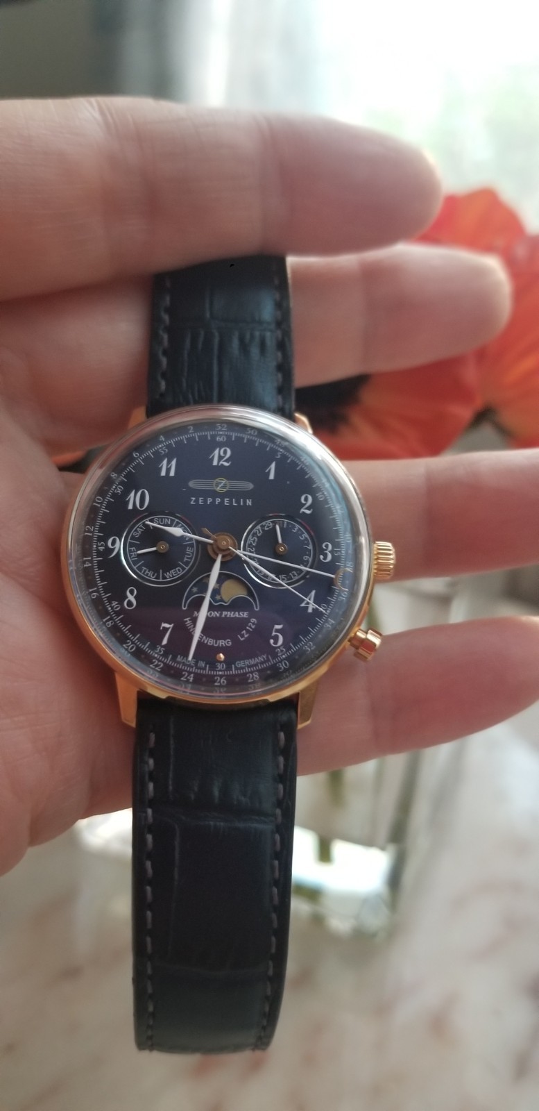 Graf Zeppelin 36mm Automatic watch–never Worn! Analog Perpetual calendar!