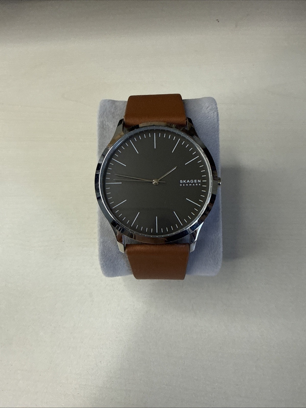 Skagen Mens SKW6552 Watch Jorn Gray Dial Brown Band Silver Case Oversize
