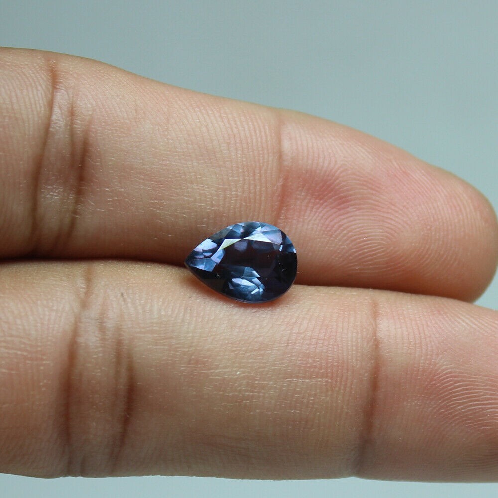 5 Carat. Natural Alexandrite Pear Cut Loose Gemstone Color Change Certified AAA