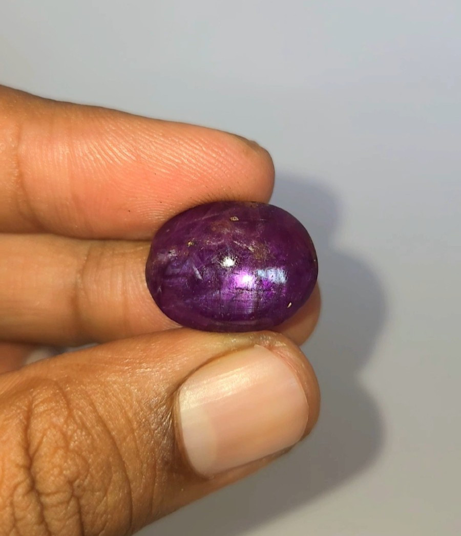 Natural Translucent 30.00 Ct Star Sapphire Purple Oval Cabochon Loose Gemstone