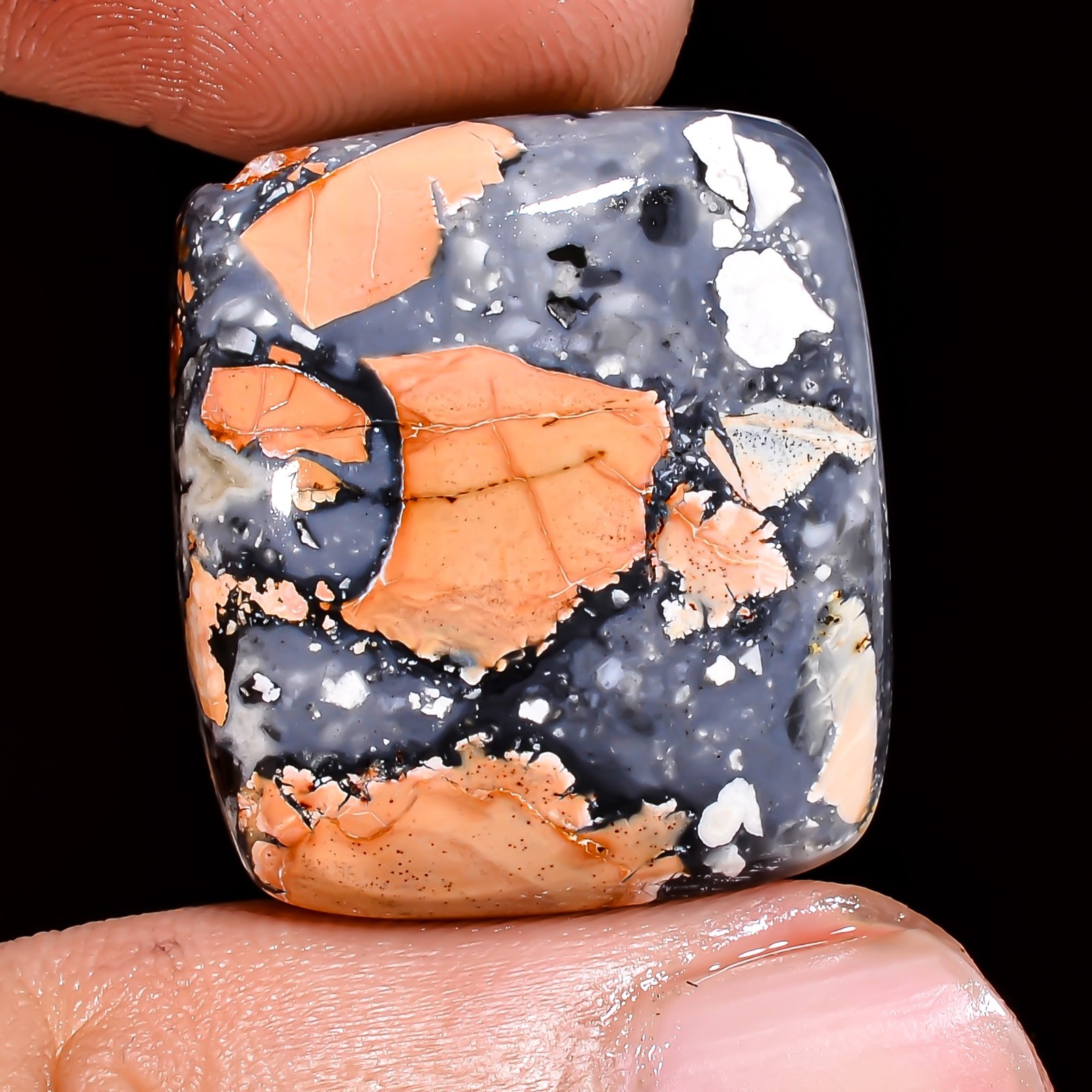 Natural Maligano Jasper Radiant Shape Cabochon Loose Gemstone 22X19X5MM 25.5 Cts