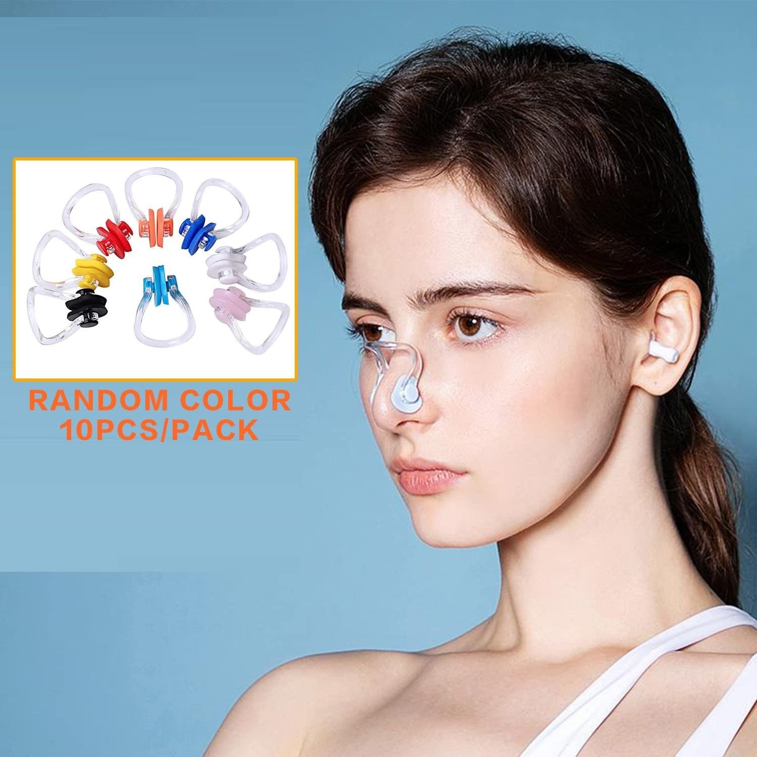10Pcs Nose Clip for Swimming Nose Plugs for Kids and Adults Multi-Color