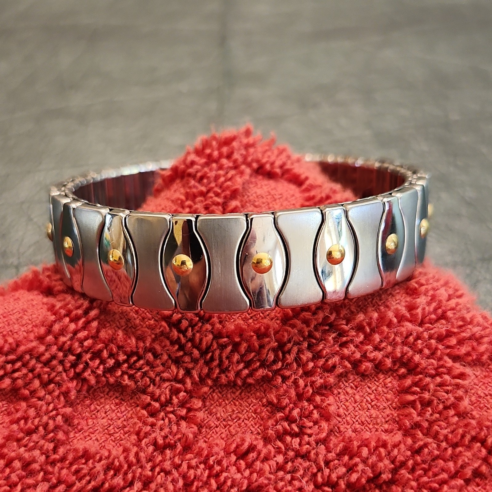 Italy Milor 18K Gold and Stainless Expandable Bracelet
