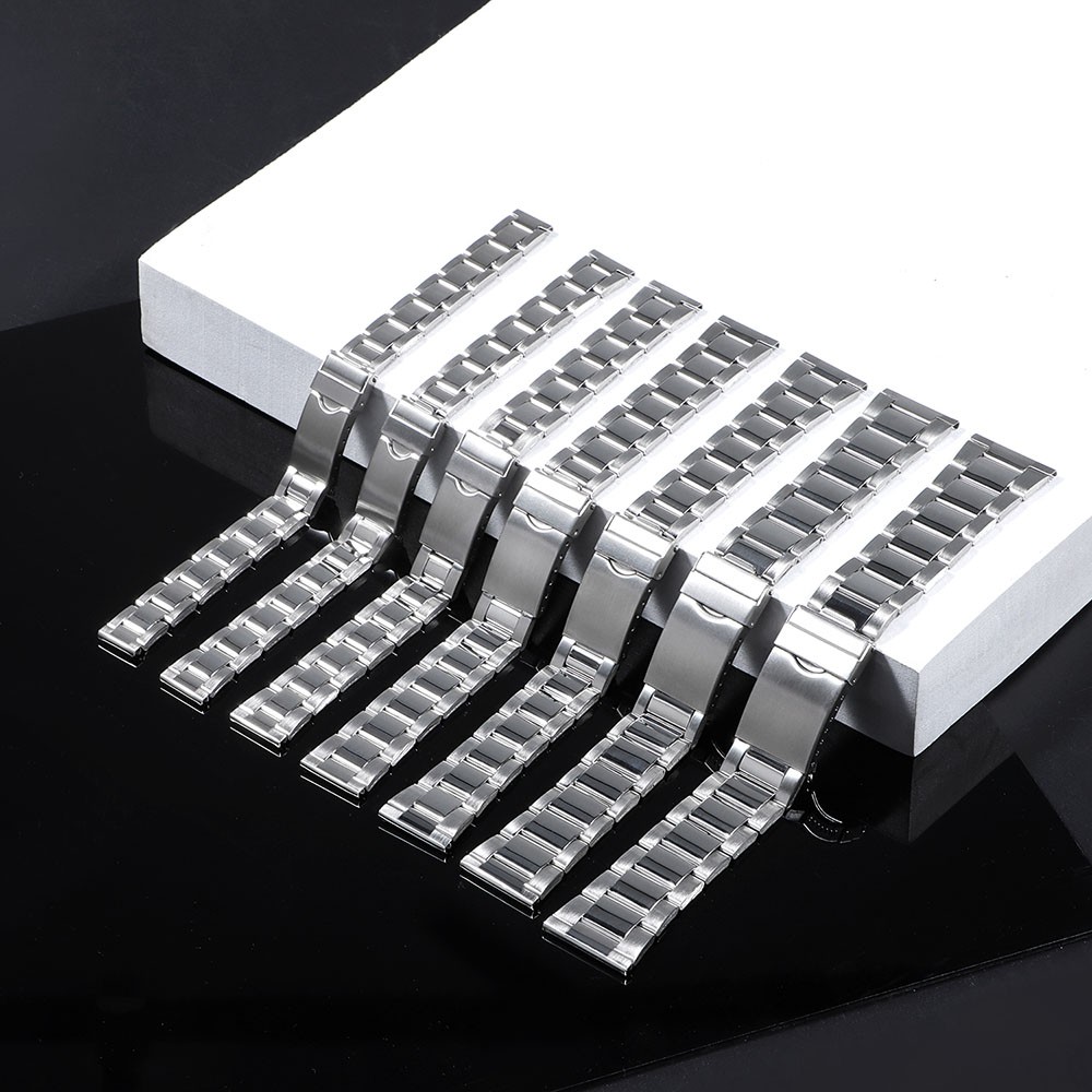 New 12/14/16/18/20/22/24mm Silver Stainless Steel Watch Strap Band For Men Women