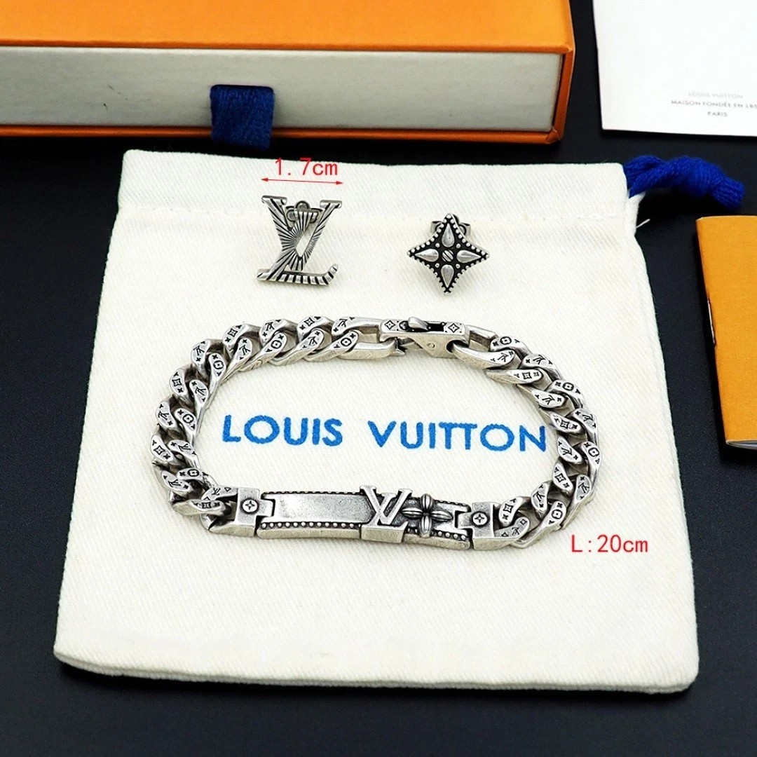 Men’s Engraved Silver Gourmette Bracelet Vintage Style Cuban Link Jewelry