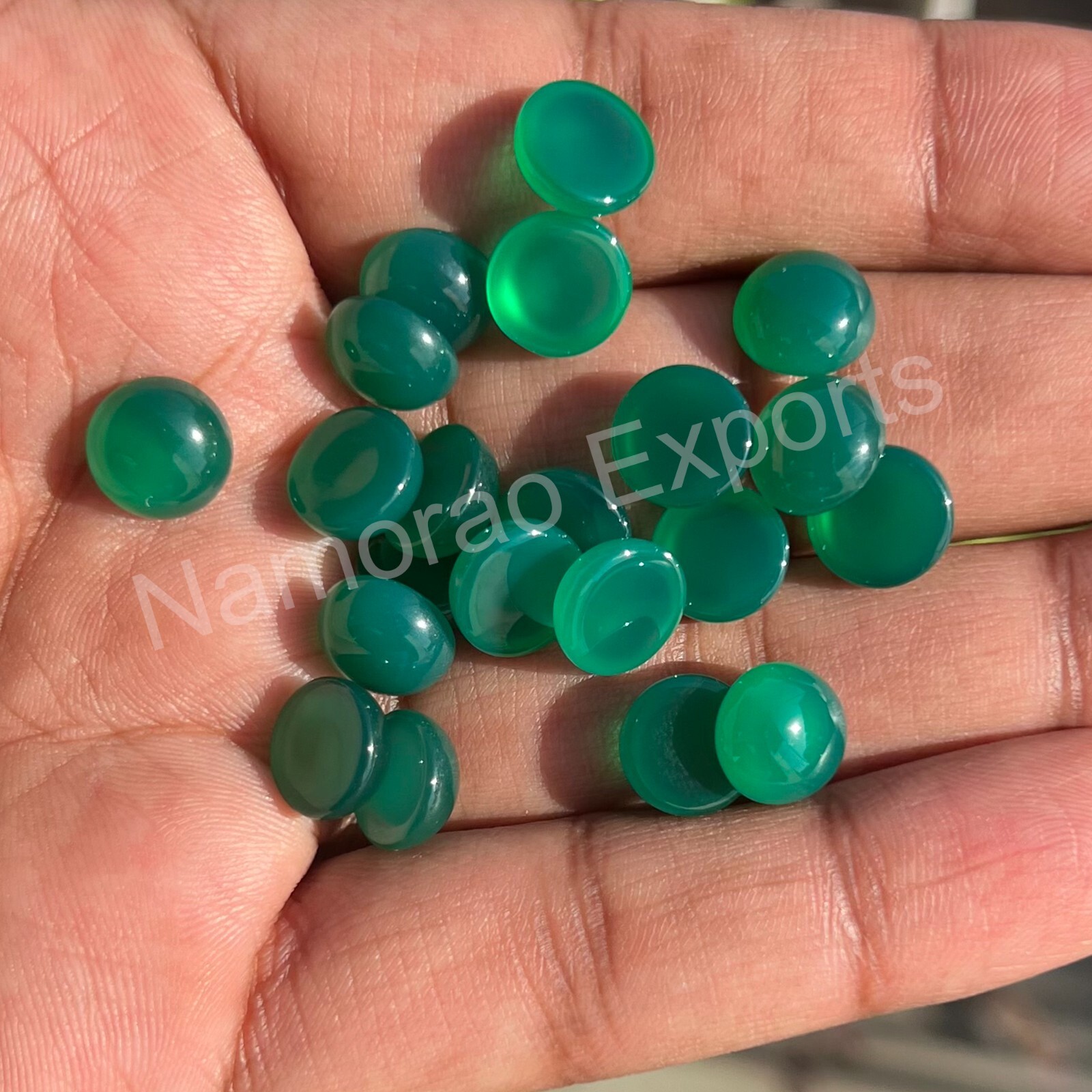 Natural Green Onyx Round 3×3 mm to 20×20 mm Loose Cabochon Jewelry Gemstone
