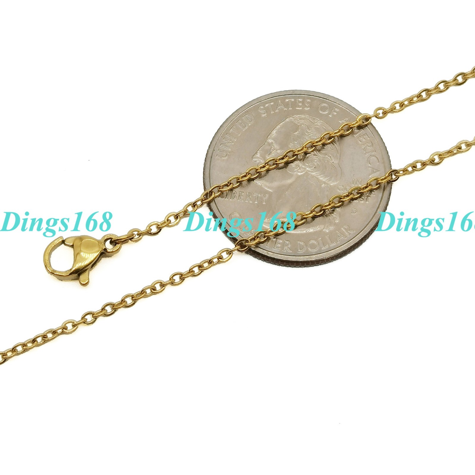 Solid 18K Gold Filled Tarnish-Resistant 1.5mm Italian Cable Chain Necklace R076