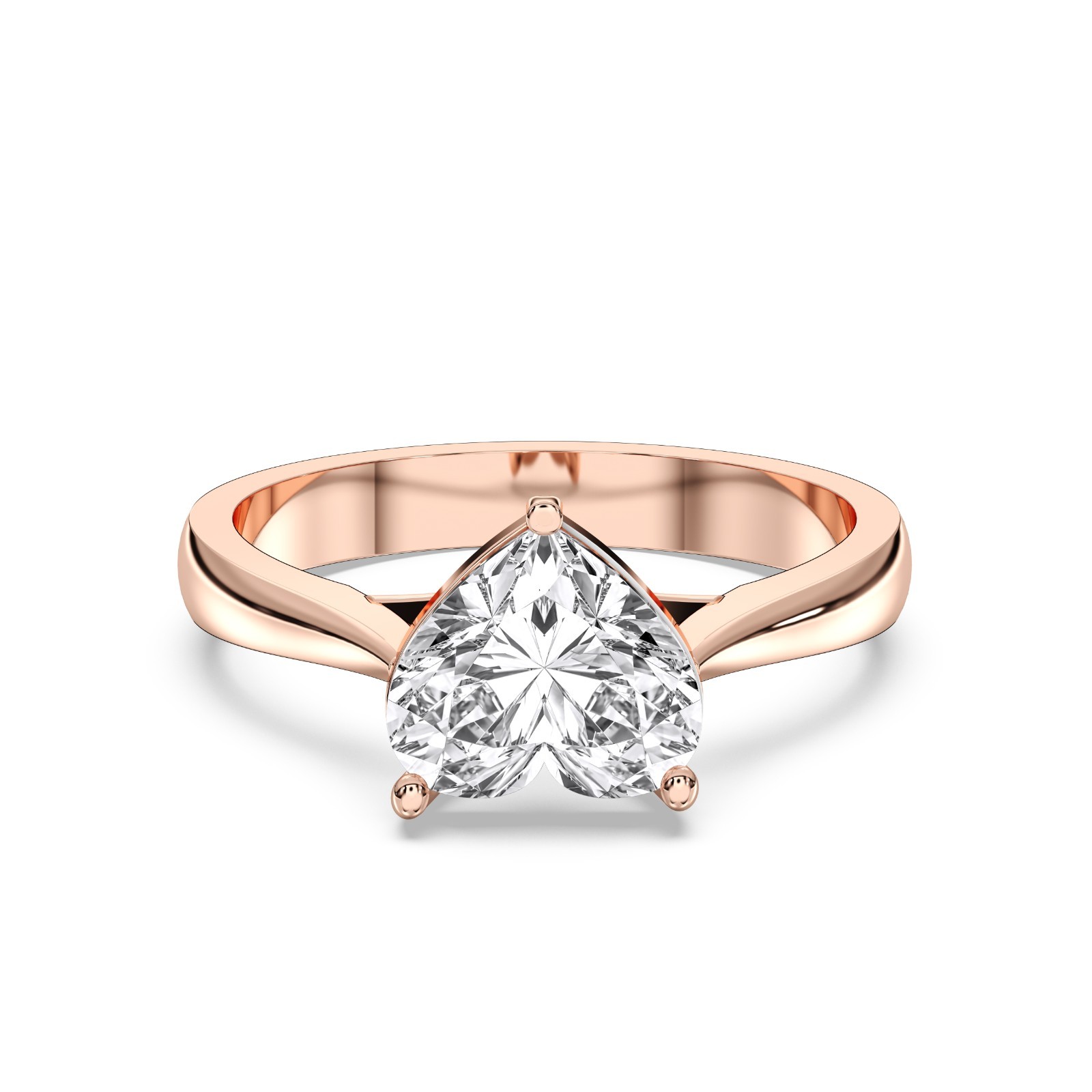 1.00 CT Heart Lab Grown Diamond Solitaire Engagement Ring in 10K Gold for Women